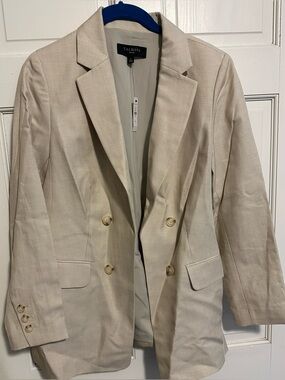 Talbots Light Beige Double-Breasted Blazer